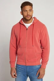 Fleecejacke Hoodiejacke acid washed Kapuze Zipper