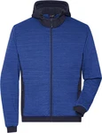 James & Nicholson Fleecejacke Herren Hybrid Strickfleece Blau
