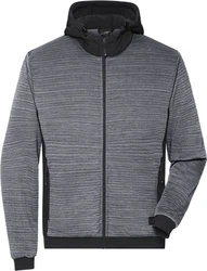 James & Nicholson Fleecejacke Herren Hybrid Strickfleece Hellgrau/Dunkelgrau/Grau/Dunkelblau