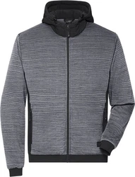 James & Nicholson Fleecejacke Herren Hybrid Strickfleece Hellgrau/Dunkelgrau/Grau/Dunkelblau