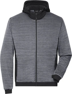 James & Nicholson Fleecejacke Herren Hybrid Strickfleece Hellgrau/Dunkelgrau/Grau/Dunkelblau