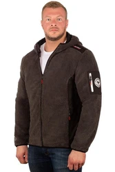Geographical Norway Fleecejacke Herren Hoodie batufour Grau