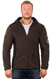 Fleecejacke Herren Hoodie batufour Blended Grey M besonders weicher Stoff