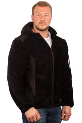 Geographical Norway Fleecejacke Herren Hoodie batufour Schwarz/Dunkelbraun/Dunkelblau