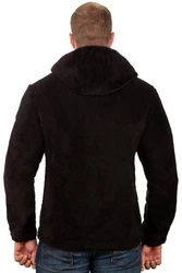 Geographical Norway Fleecejacke Herren Hoodie batufour Schwarz/Dunkelbraun/Dunkelblau