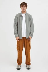 North Bend Fleecejacke NBCocas mit Stehkragen Grau/Hellgrau