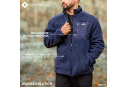 Hhenhorn Fleecejacke Birkkar Herren Jacke Dunkelblau/Hellblau/Rot