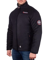Geographical Norway Fleecejacke Herren Outdoor Jacke baubolt mit Stehkragen Schwarz/Dunkelgrau