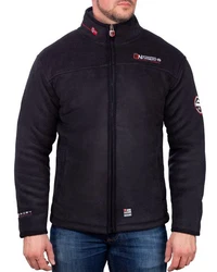 Geographical Norway Fleecejacke Herren Outdoor Jacke baubolt mit Stehkragen Schwarz/Dunkelgrau