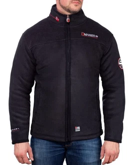 Geographical Norway Fleecejacke Herren Outdoor Jacke baubolt mit Stehkragen Schwarz/Dunkelgrau Geographical Norway Fleecejacke Herren Outdoor Jacke baubolt mit Stehkragen Schwarz/Dunkelgrau
