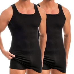 Unterhemd 16027 2er Pack Herren extralanges Unterhemd aus Baumwolle / Modal