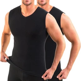 Unterhemd 16050 2er Pack Herren Business Unterhemd mit V-Ausschnitt