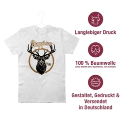Shirtracer T-Shirt Lausbua Hirschgeweih Mode Oktoberfest Herren Beige/Türkis/Braun/Grau/Gold/Gelb/Creme/Rot