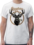 Shirtracer T-Shirt Lausbua Hirschgeweih Mode Oktoberfest Herren Beige/Türkis/Braun/Grau/Gold/Gelb/Creme/Rot