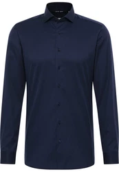Eterna Langarmhemd SLIM FIT NON IRON Dunkelblau
