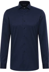 Eterna Langarmhemd SLIM FIT NON IRON Dunkelblau