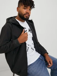 Jack & Jones Plus Softshelljacke JJEBASIC SOFTSHELL HOOD NOOS PLS Schwarz/Dunkelgrau