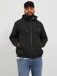 Jack & Jones Plus Softshelljacke JJEBASIC SOFTSHELL HOOD NOOS PLS Schwarz/Dunkelgrau