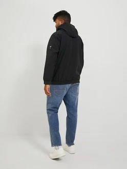 Jack & Jones Plus Softshelljacke JJEBASIC SOFTSHELL HOOD NOOS PLS Schwarz/Dunkelgrau Jack & Jones Plus Softshelljacke JJEBASIC SOFTSHELL HOOD NOOS PLS Schwarz/Dunkelgrau