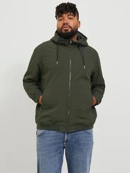 Jack & Jones Plus Softshelljacke JJEBASIC SOFTSHELL HOOD NOOS PLS dunkelgrün