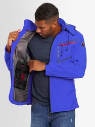 Arctic Seven Herren Designer Softshell Funktions Outdoor Regen Jacke Sport AS088 Blau
