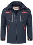 Arctic Seven Herren Designer Softshell Funktions Outdoor Regen Jacke Sport AS088 Dunkelblau/Rot
