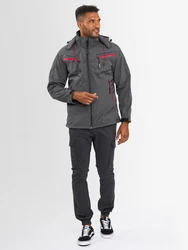Arctic Seven Herren Designer Softshell Funktions Outdoor Regen Jacke Sport AS088 Hellgrau/Dunkelgrau/Grau