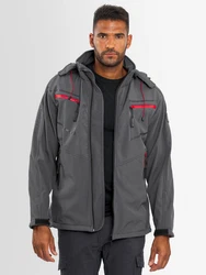 Arctic Seven Herren Designer Softshell Funktions Outdoor Regen Jacke Sport AS088 Hellgrau/Dunkelgrau/Grau