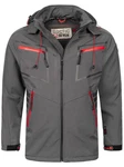 Arctic Seven Herren Designer Softshell Funktions Outdoor Regen Jacke Sport AS088 Hellgrau/Dunkelgrau/Grau