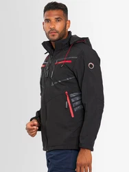 Arctic Seven Herren Designer Softshell Funktions Outdoor Regen Jacke Sport AS088 Schwarz/Rot