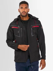 Arctic Seven Herren Designer Softshell Funktions Outdoor Regen Jacke Sport AS088 Schwarz/Rot