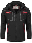 Arctic Seven Herren Designer Softshell Funktions Outdoor Regen Jacke Sport AS088 Schwarz/Rot