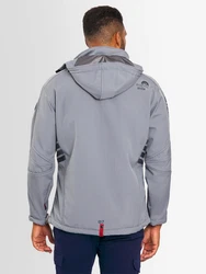 Arctic Seven Herren Designer Softshell Funktions Outdoor Regen Jacke Sport AS088 Hellgrau/Grau/Rot