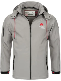 Arctic Seven Herren Softshell Jacke Sport AS087 Hellgrau/Grau
