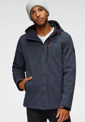 Polarino Winterjacke für kalte Temperaturen mit Kapuze Dunkelblau/Dunkelgrau
