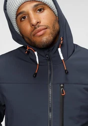 Polarino Winterjacke für kalte Temperaturen mit Kapuze Dunkelblau/Dunkelgrau