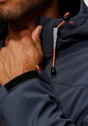 Polarino Winterjacke für kalte Temperaturen mit Kapuze Dunkelblau/Dunkelgrau