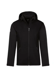 Trigema Softshelljacke Klassische SoftshellKapuzenjacke Schwarz/Grau