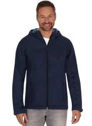 Trigema Softshelljacke Klassische SoftshellKapuzenjacke Dunkelblau/Blau/Hellblau