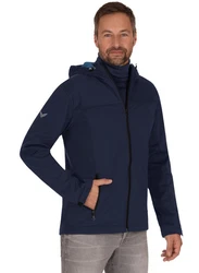 Trigema Softshelljacke Klassische SoftshellKapuzenjacke Dunkelblau/Blau/Hellblau