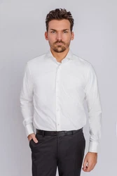 BOSS Langarmhemd H-Joe-spread Weiß/Grau/Creme