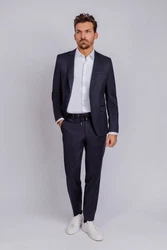 BOSS Anzughose H-Genius (1-tlg) Dunkelblau/Blau/Hellblau