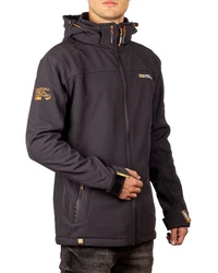 Geographical Norway Softshelljacke Casual Outdoor Jacke Batakeaway mit Kapuze (1) Dunkelgrau/Gelb/Orange