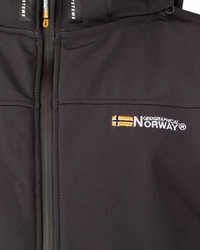 Geographical Norway Softshelljacke Casual Outdoor Jacke Batakeaway mit Kapuze (1) Dunkelgrau/Gelb/Orange