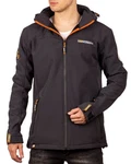 Geographical Norway Softshelljacke Casual Outdoor Jacke Batakeaway mit Kapuze (1) Dunkelgrau/Gelb/Orange