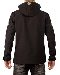 Geographical Norway Softshelljacke Casual Outdoor Jacke Batakeaway mit Kapuze (1) Schwarz/Dunkelblau/Orange