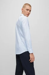 BOSS Langarmhemd P-Hanks-Kent Hellblau/Blau