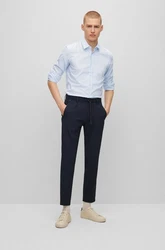 BOSS Langarmhemd P-Hanks-Kent Hellblau/Blau