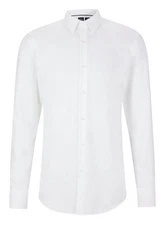 BOSS Langarmhemd P-Hanks-Kent Weiß/Creme