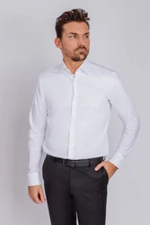 BOSS Hemd Hank Weiß/Grau/Creme